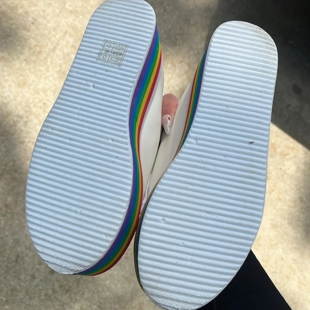 Rainbow shoes pride LGBQT platforms‎ shoes lace women’s size 7